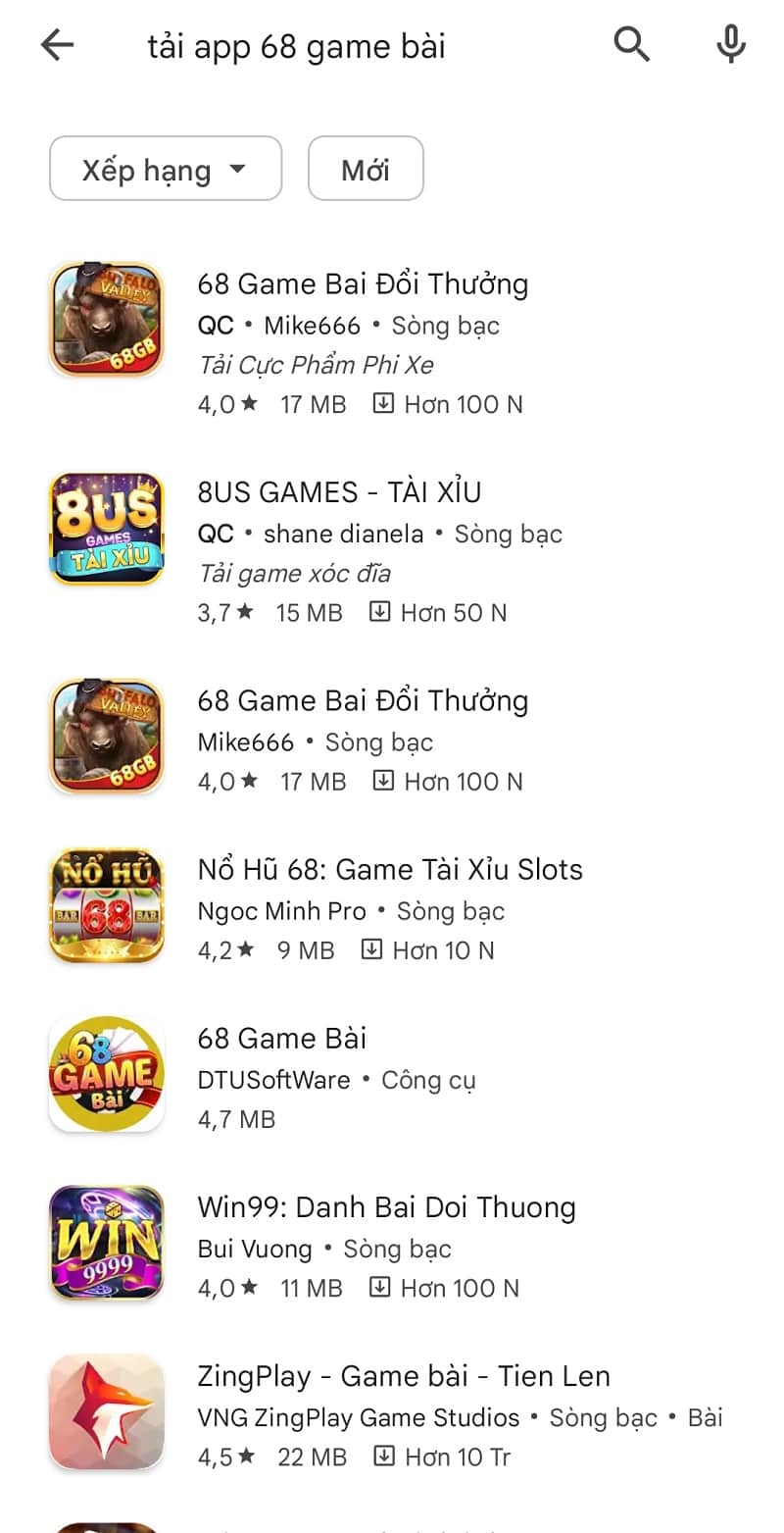 68 game bài lừa đảo