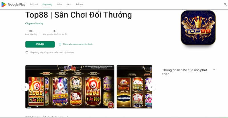 Tải app cá cược Top88 đơn giản